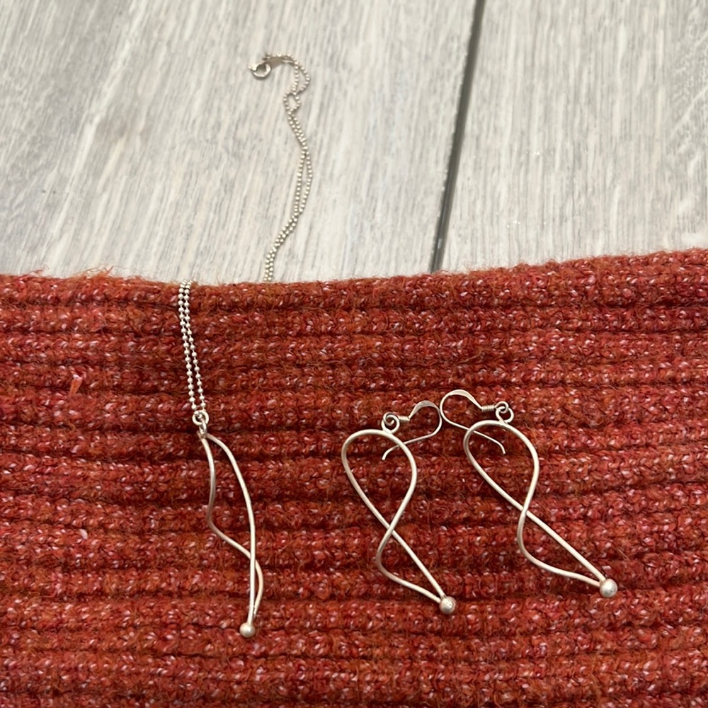 Silver Necklace and Earrings set